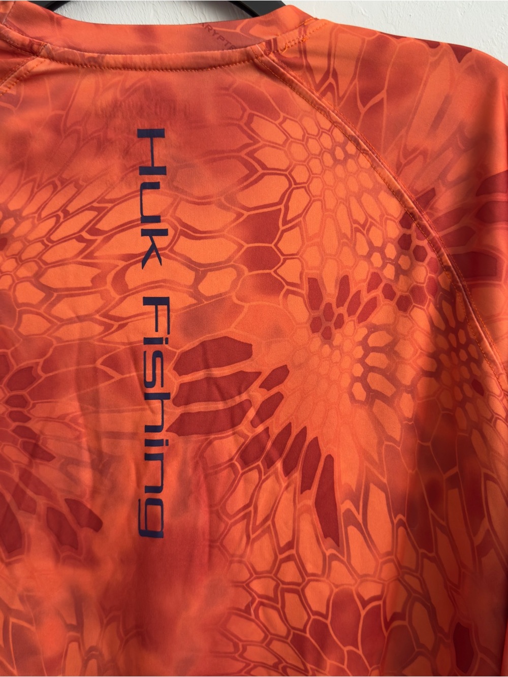 HUK Icon Kryptex Long Sleeve Fishing Shirt S Orange - Picture 6 of 7